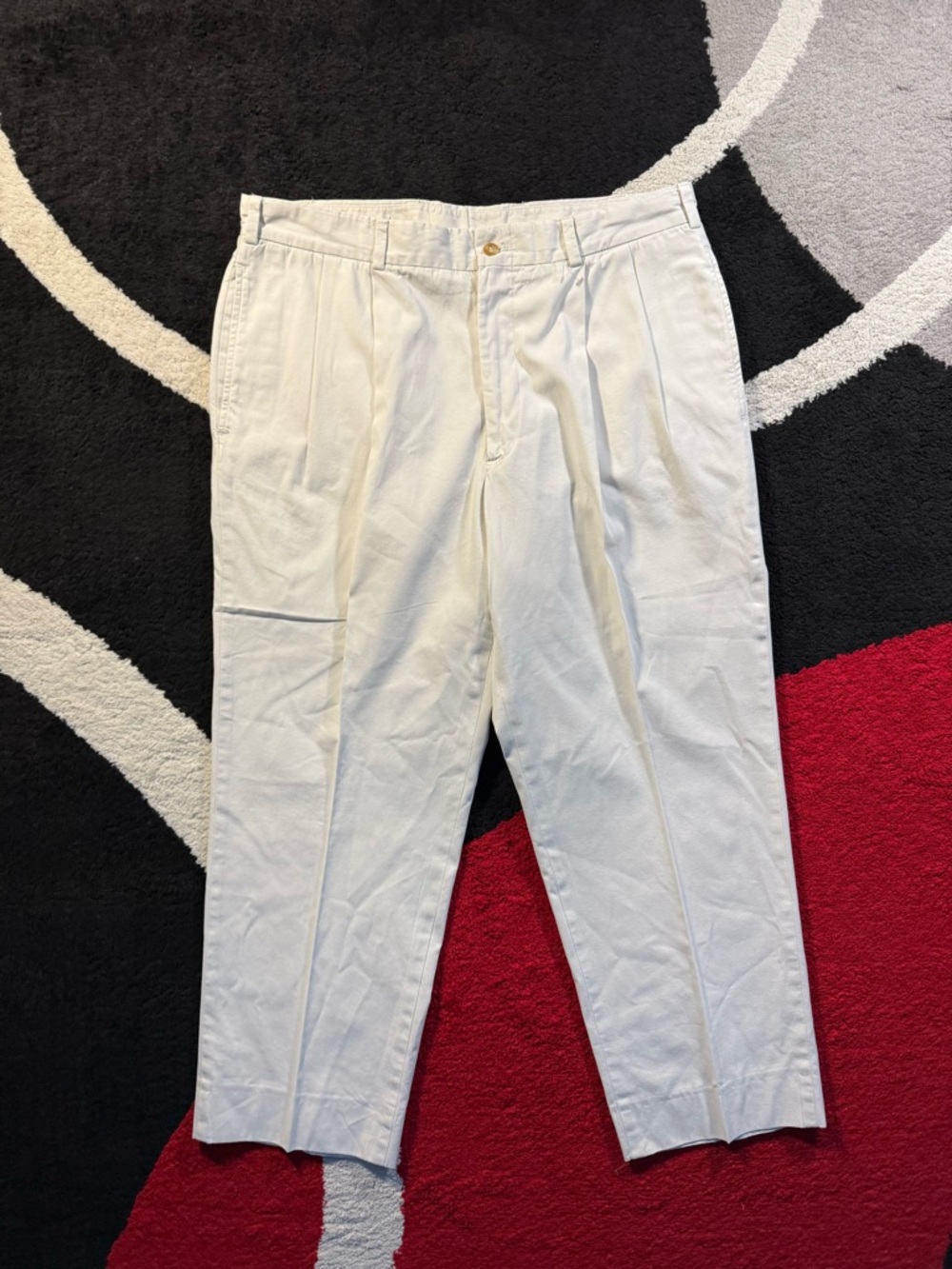 Vintage Bills Khakis Pants Mens 38x27 White USA Cotton Causal Golf Trousers